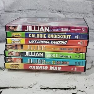 Jillian Michael's Exercise Workout Videos Lot Of 7 DVDs Cardio Max Fitness